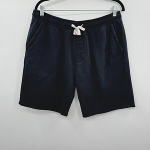 Flint & Tinder French Terry Sweat Shorts Size L Black Cotton Pockets 7" Inseam